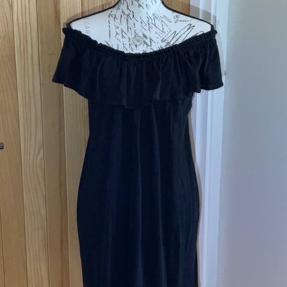 100% Prima Cotton Black Goldie, off the shoulder Sun dress. Like new! Small - Picture 6 of 14